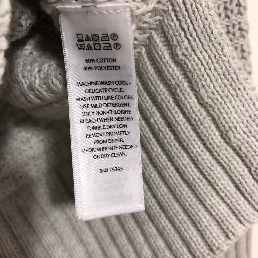 NWT Rachel Zoe Light Grey Knit Cotton Hoodie Sweater size Large. Athletic prep - Picture 4 of 5